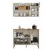 Conjunto Cozinha Tunísia 120cm 5 Portas com Aéreo e Balcão Off White/Canelato