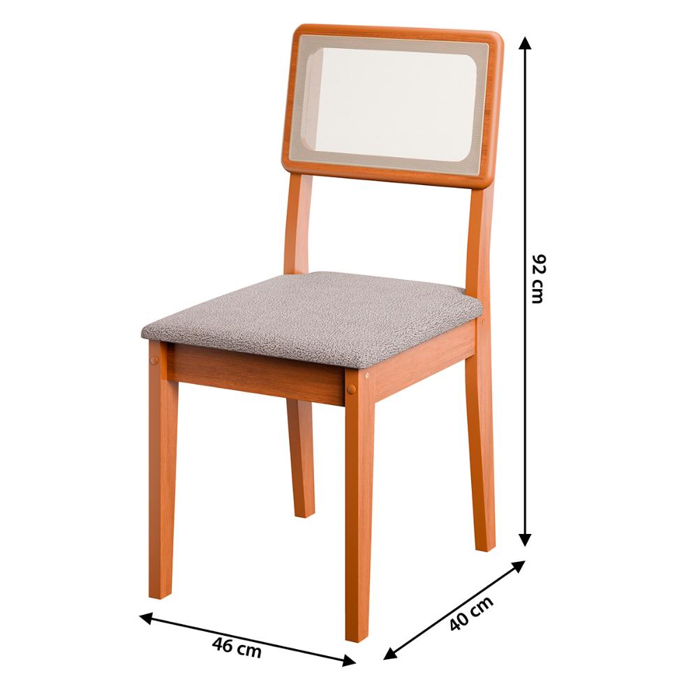 Conjunto de 4 Cadeiras de Jantar Santiago em Tecido Boucle Cinamomo/Nevoa Boucle