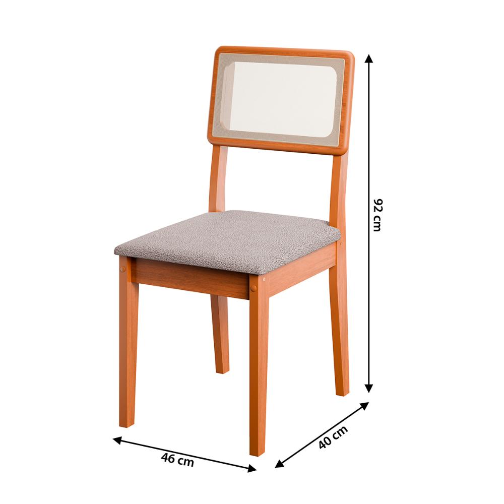 Conjunto de 6 Cadeiras de Jantar Santiago em Tecido Boucle Cinamomo/Nevoa Boucle