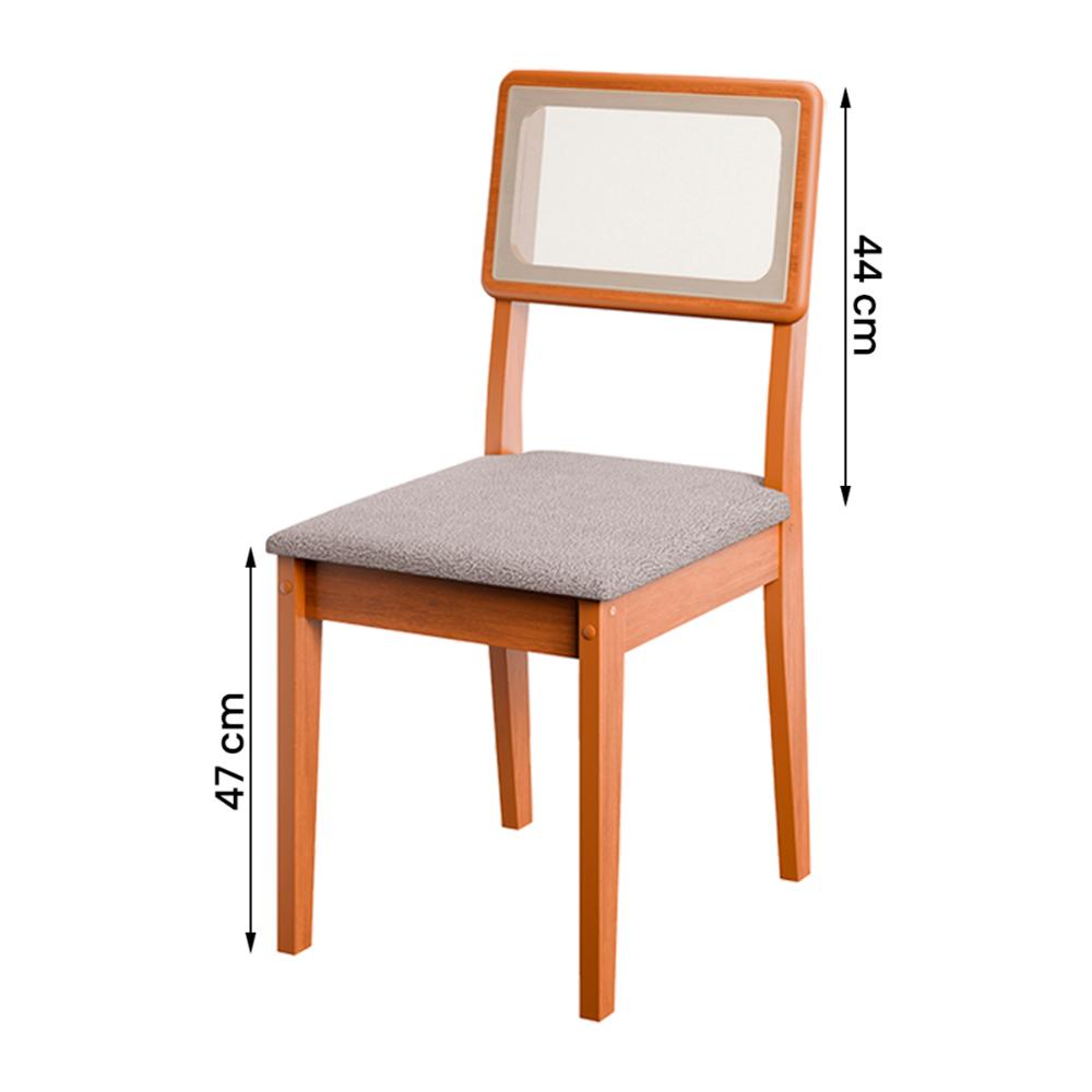 Conjunto de 6 Cadeiras de Jantar Santiago em Tecido Boucle Cinamomo/Nevoa Boucle
