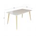 Conjunto de Mesa 160x90 Veneza Com Vidro e 4 Cadeiras Onix Branco/Bege Claro