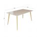 Conjunto de Mesa 160x90 Veneza Com Vidro e 4 Cadeiras Onix Off White/Bege Claro