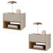 Conjunto de Mesa Cabeceira Quarto Florença Suspensa 1 Gaveta Off White/Cedro