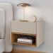 Conjunto de Mesa Cabeceira Quarto Florença Suspensa 1 Gaveta Off White/Cedro