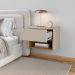 Conjunto de Mesa Cabeceira Quarto Florença Suspensa 1 Gaveta Off White/Cedro