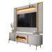 Conjunto de Painel Maresias com Rack Juquehy Para TV até 75" Off White/Naturale