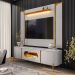 Conjunto de Painel Maresias com Rack Juquehy Para TV até 75" Off White/Naturale