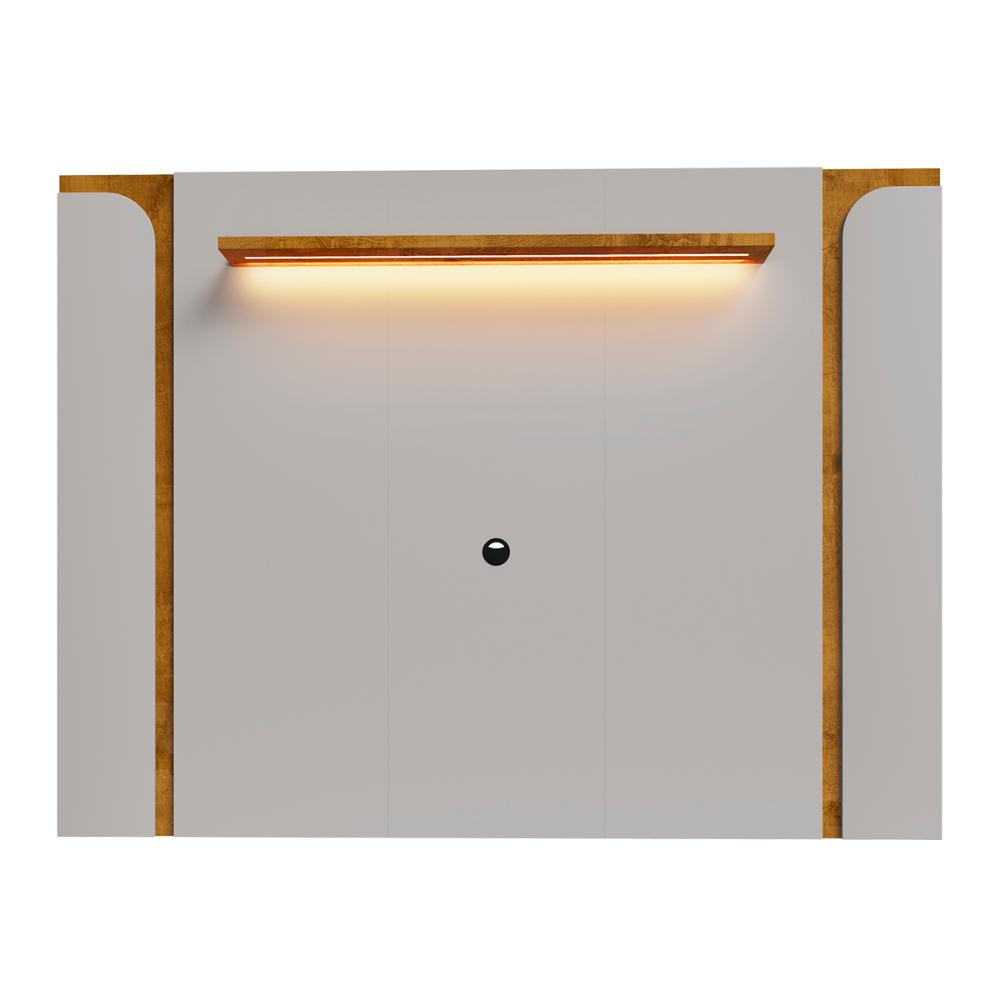 Conjunto de Painel Maresias com Rack Juquehy Para TV até 75" Off White/Naturale