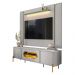 Conjunto de Painel Maresias com Rack Juquehy Para TV até 75" Off White/Pistache