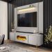 Conjunto de Painel Maresias com Rack Juquehy Para TV até 75" Off White/Pistache