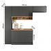Cozinha Compacta Acacia 240cm com 7 Portas 3 Gavetas Rodape Chumbo