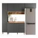Cozinha Compacta com Balcão Acacia 240cm 7 Portas 3 Gavetas Chumbo