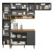 Cozinha Compacta com Balcão Acacia 240cm 7 Portas 3 Gavetas Chumbo