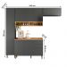 Cozinha Compacta com Balcão Acacia 240cm 7 Portas 3 Gavetas Chumbo