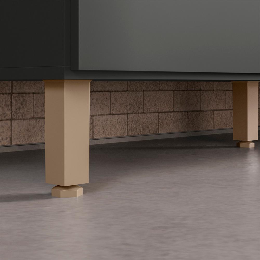Cozinha Compacta com Balcão Acacia 240cm 7 Portas 3 Gavetas Chumbo
