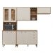 Cozinha Tunísia Completa 263cm com 10 Portas e 2 Gavetas Canelato/Off White