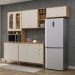 Cozinha Tunísia Completa 263cm com 10 Portas e 2 Gavetas Canelato/Off White