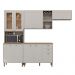 Cozinha Tunísia Completa 263cm com 10 Portas e 2 Gavetas Off White/Canelato