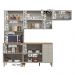 Cozinha Tunísia Completa 263cm com 10 Portas e 2 Gavetas Off White/Canelato