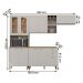 Cozinha Tunísia Completa 263cm com 10 Portas e 2 Gavetas Off White/Canelato