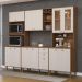 Cozinha Tunísia Completa 263cm com 12 Portas e 2 Gavetas Canelato/Off White