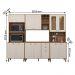 Cozinha Tunísia Completa 263cm com 12 Portas e 2 Gavetas Canelato/Off White