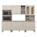 Cozinha Tunísia Completa 263cm com 12 Portas e 2 Gavetas Off White/Canelato