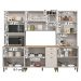 Cozinha Tunísia Completa 263cm com 12 Portas e 2 Gavetas Off White/Canelato