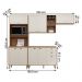 Cozinha Tunísia Completa 263cm com 9 Portas e 2 Gavetas Canelato/Off White