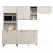 Cozinha Tunísia Completa 263cm com 9 Portas e 2 Gavetas Off White/Canelato