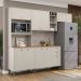 Cozinha Tunísia Completa 263cm com 9 Portas e 2 Gavetas Off White/Canelato