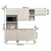 Cozinha Tunísia Completa 263cm com 9 Portas e 2 Gavetas Off White/Canelato