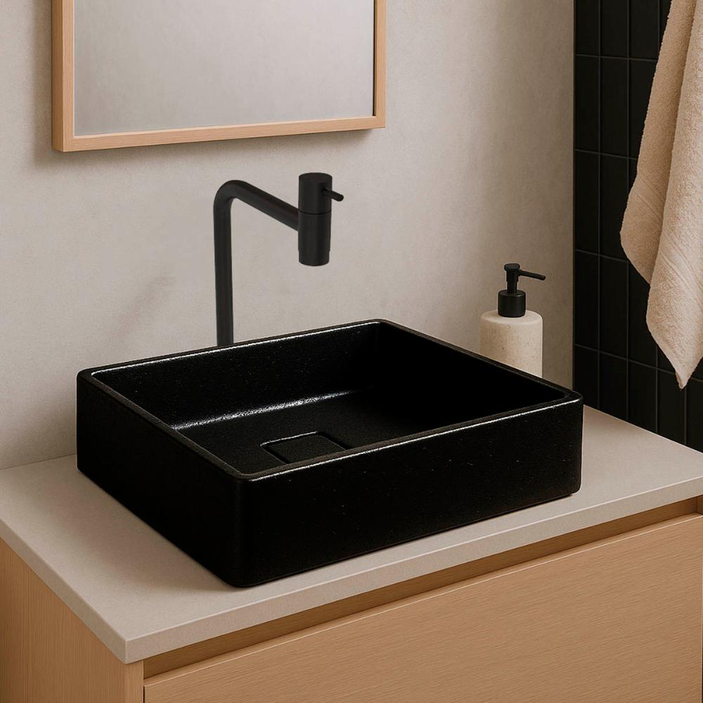 Cuba Oregon Cimento com Torneira Inox Black e Válvula Oculta Preto