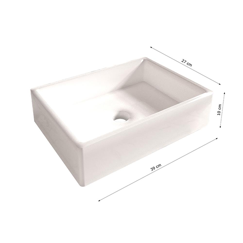 Cuba Pia Banheiro Torino Torneira DL08 Valvula Inox Click Branco
