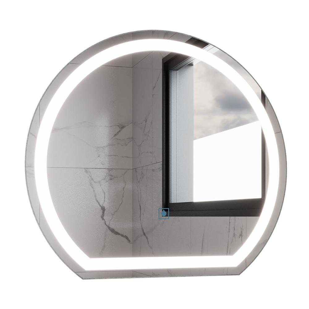 Espelho Redondo com LED 45x50cm Touch Bivolt Moderno