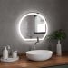 Espelho Redondo com LED 45x50cm Touch Bivolt Moderno