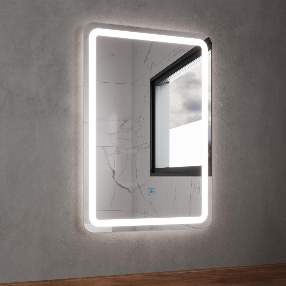 Espelho Retangular com LED 60x40cm Touch Bivolt Moderno LED Frio