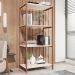 Estante Livreiro Steel 76cm Estilo Industrial com Pés em Aço Cobre/Off White