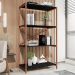 Estante Livreiro Steel 90cm Estilo Industrial com Pés em Aço Cobre/Preto