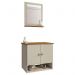 Gabinete Armário 2 Portas Banheiro com Espelho Deli Off White/Nature