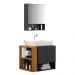 Gabinete Troia Cuba Dalla Branca Torneira Inox Valvula Click Preto Fosco/Naturale