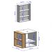 Gabinete Troia Cuba Dalla Preta Torneira Inox Valvula Click Branco/Naturale