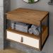 Gabinete para Banheiro Harley com 1 Gaveta Preto/Canela/Off White
