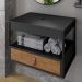 Gabinete para Banheiro Harley com 1 Gaveta Preto/Preto/Canela