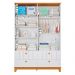 Kit Quarto Infantil Biscoito Berço Colchão Cômoda Roupeiro Branco Acetinado/Nature