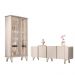 Kit de Aparador Buffet Saluti e Cristaleira Evora Pés de Aço Off White