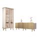 Kit de Aparador Buffet Saluti e Cristaleira Evora Pés de Aço Off White/Champanhe