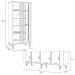 Kit de Aparador Buffet Saluti e Cristaleira Evora Pés de Aço Off White/Champanhe