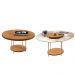 Kit de Mesa de Centro Sky com Pés em Aço e Tampo Vidro e MDF Cinamomo
