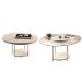 Kit de Mesa de Centro Sky com Pés em Aço e Tampo Vidro e MDF Off White